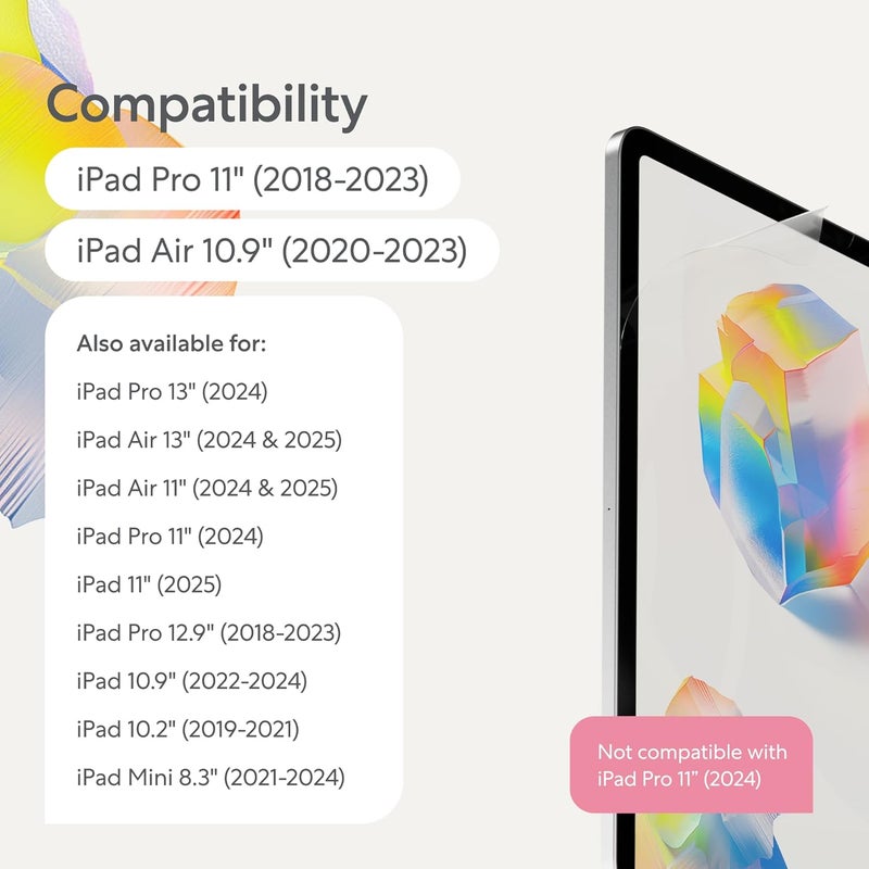 Paperlike حامي شاشة 2.1 (2x) لجهاز iPad Pro 11” (2018-2023) و iPad Air 10.9" (الجيل الخامس 2022 / الجيل الرابع 2020) لشعور ورقي أصيل - Image 2